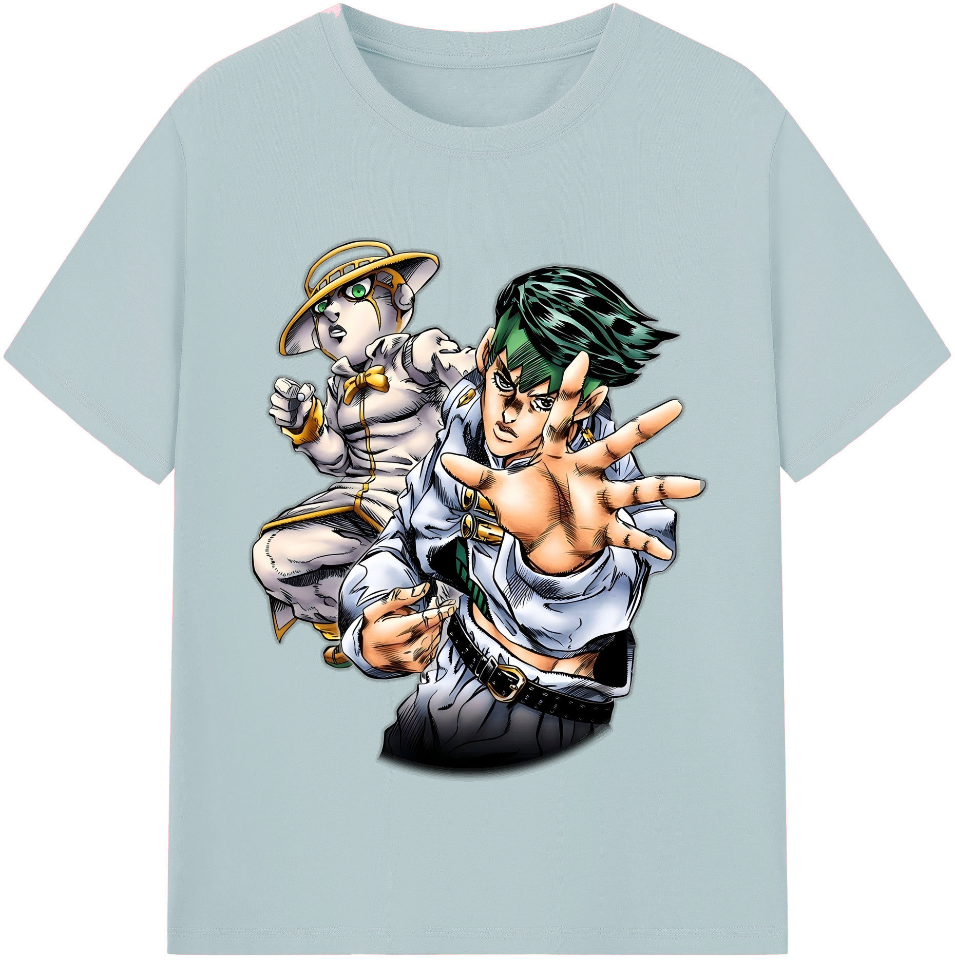 （画像用） ジョジョの奇妙な冒険 岸辺 露伴（きしべ ろはん） JoJo's Bizarre Adventure Rohan Kishibe 綿100％半袖Tシャツ（フロントプリント）